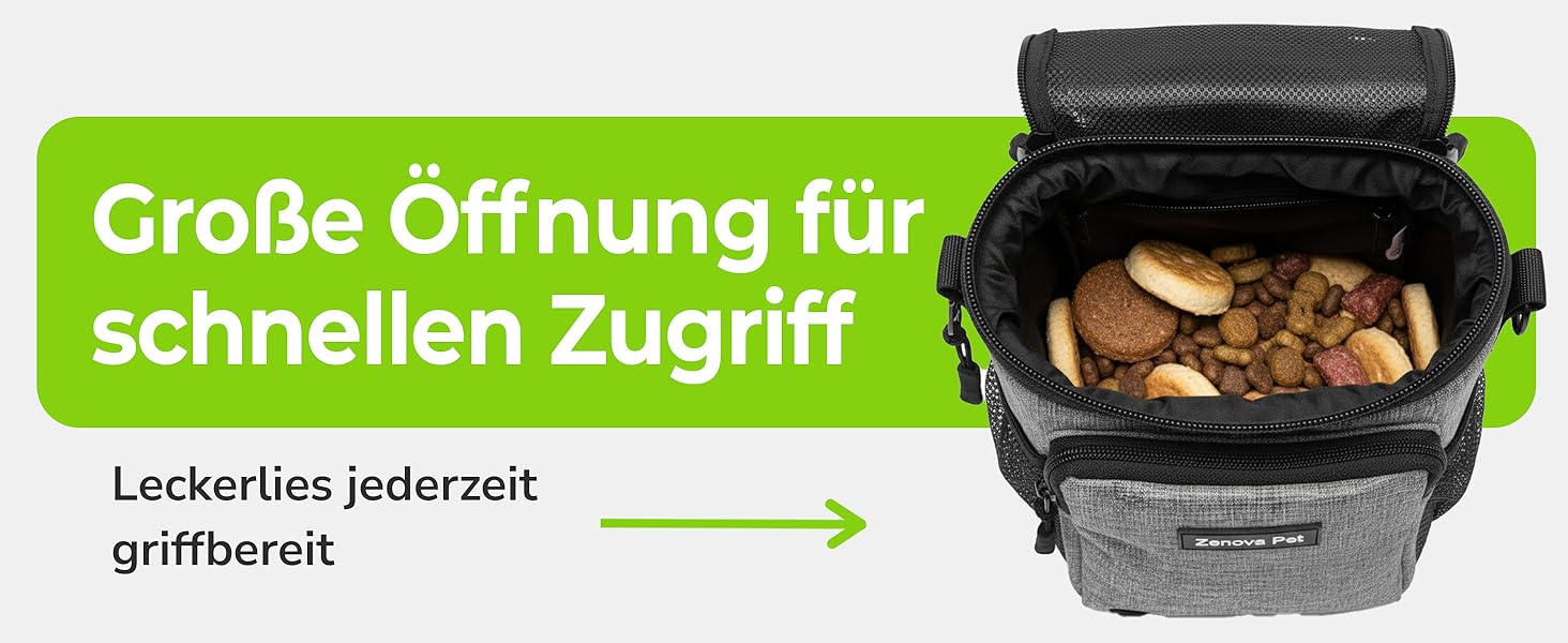 Сумка для ласощів для собак – практична сумка для тренувань з додатковим поясом – сумка для корму для собак, сумка для тренувань та прогулянок – міцна, водостійка сумка для ласощів для собак для подорожей