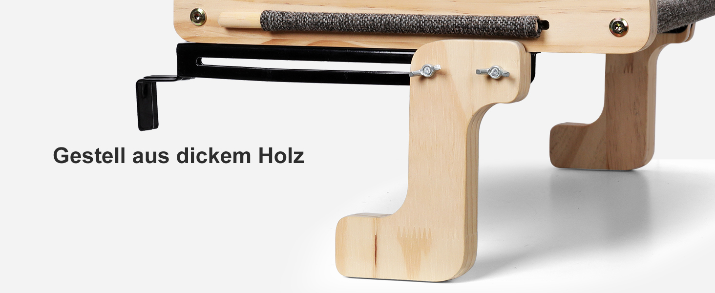 Котів гамак для вікна, лежанка для котів, міцна велика гамак для котів, дерев'яне ліжко для котів на вікно зі знімним товстим чохлом, зручне ліжко для котів на підвіконня, економне місце до 30 кг, чорний