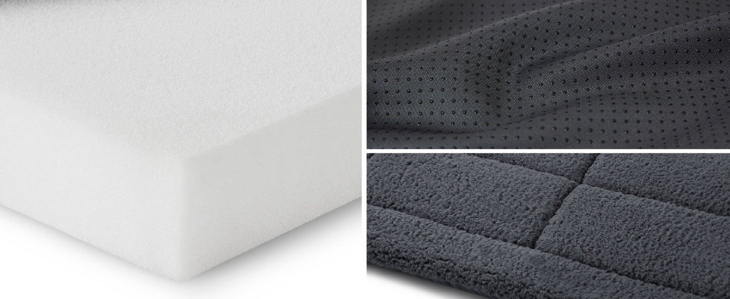 Килимок для собак середніх порід BEDSURE - 74x46 см, сірий, з шаруватим наповнювачем, Sherpa плюш, легко миється