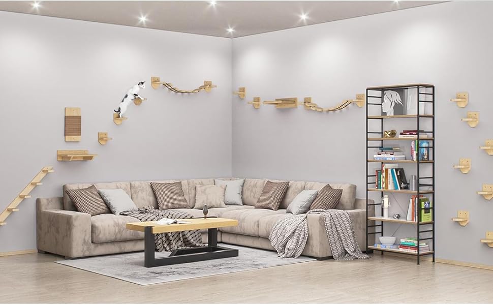 Сходи для котів, 5 сходинок, 1 м, для кріплення до стіни