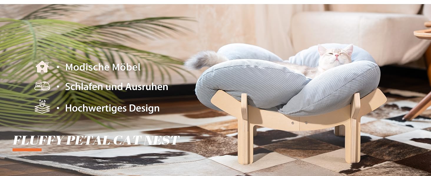 Кігтечка для котів CheerPals: зручне ліжко-стілець з м'яким подушками, 55х55 см, білий (світло-блакитний)