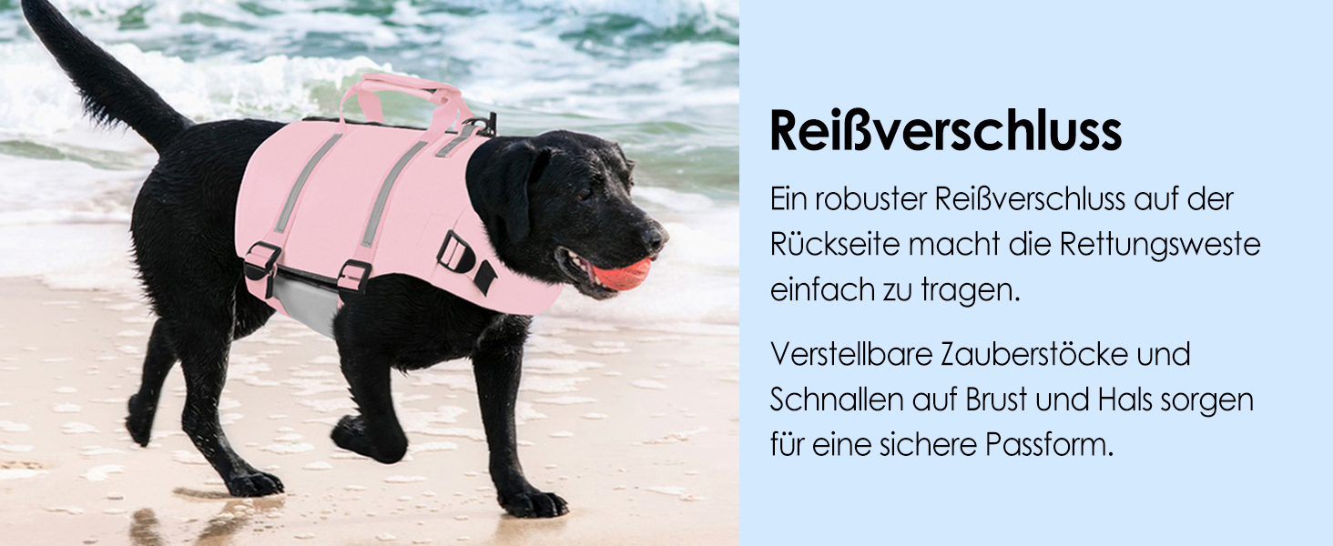 Спасальний жилет для собак AOFITEE XXL, великий розмір, з ручкою, світловідбиваючий, високоплавучий, для великих собак, блакитний