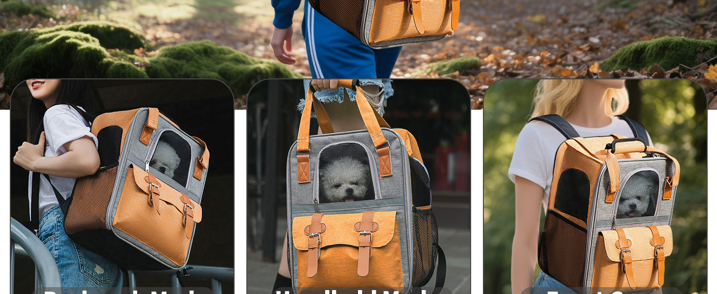 Рюкзак для собак та котів PETCUTE, дихаючий, для маленьких тварин, з відбиваючим ременем, складний, знімний килимок, внутрішній ремінь безпеки, для прогулянок, жовтий