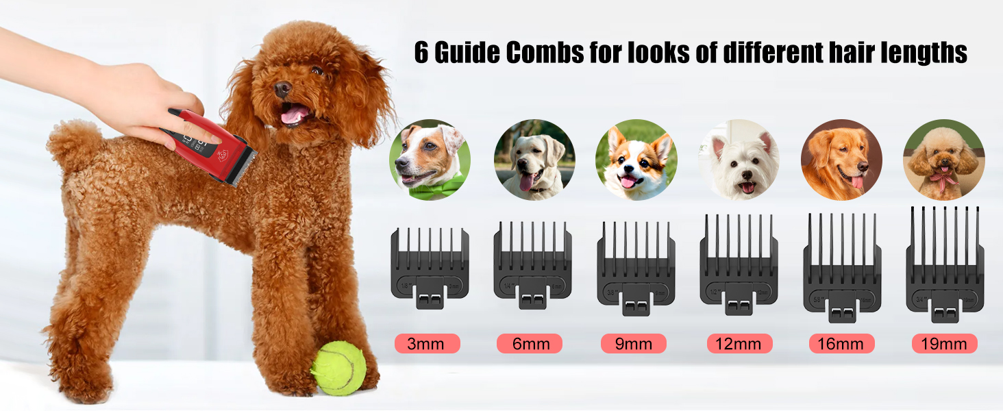 Професійна машинка для стрижки собак Hatteker: електрична, бездротова, з підсвічуванням, 7500 RPM