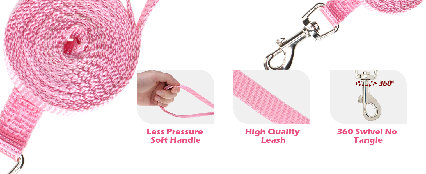 EXPAWLORER Нашийник та поводок для собак – набір для середніх собак – класичний вільний нашийник, не тягне, регульований, надійний для прогулянок на вулиці (XS (нашийник: 20-30см, обхват грудей: 33-36.8см), Рожевий)