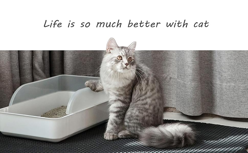 Килимок для котячого туалету Ycozy Katzenklo Matte Groß 76 x 61cm - вологостійкий, з оксфордської тканини, контролює розсипання наповнювача