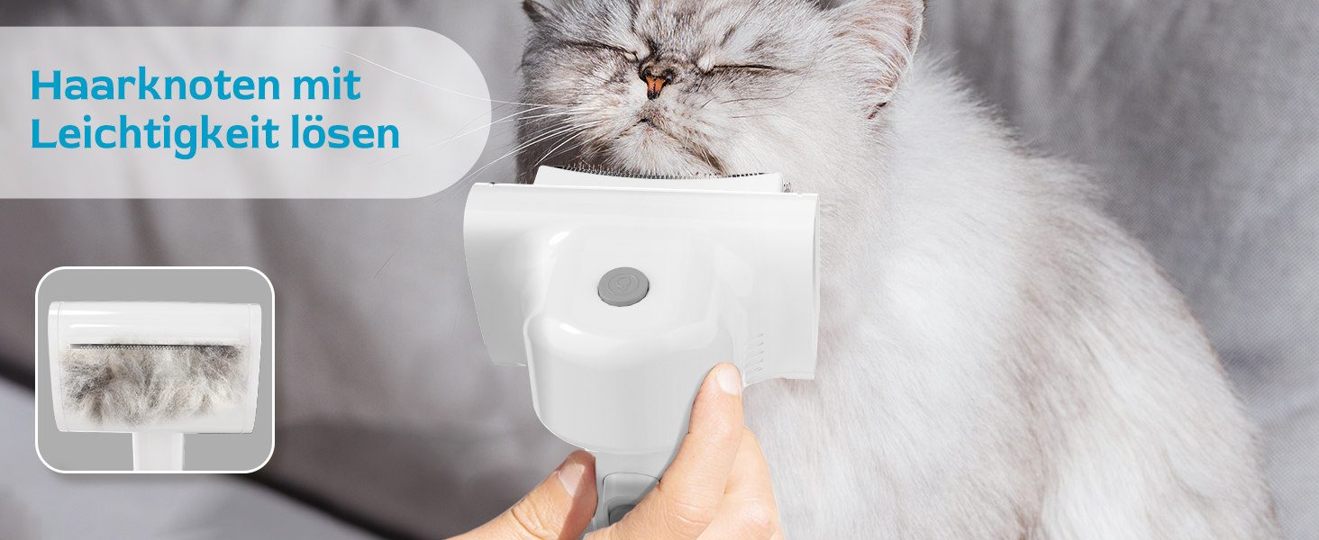 Електрична машинка для стрижки собак Morpilot з пилососом та насадкою-щіткою, 12000Pa, білий колір