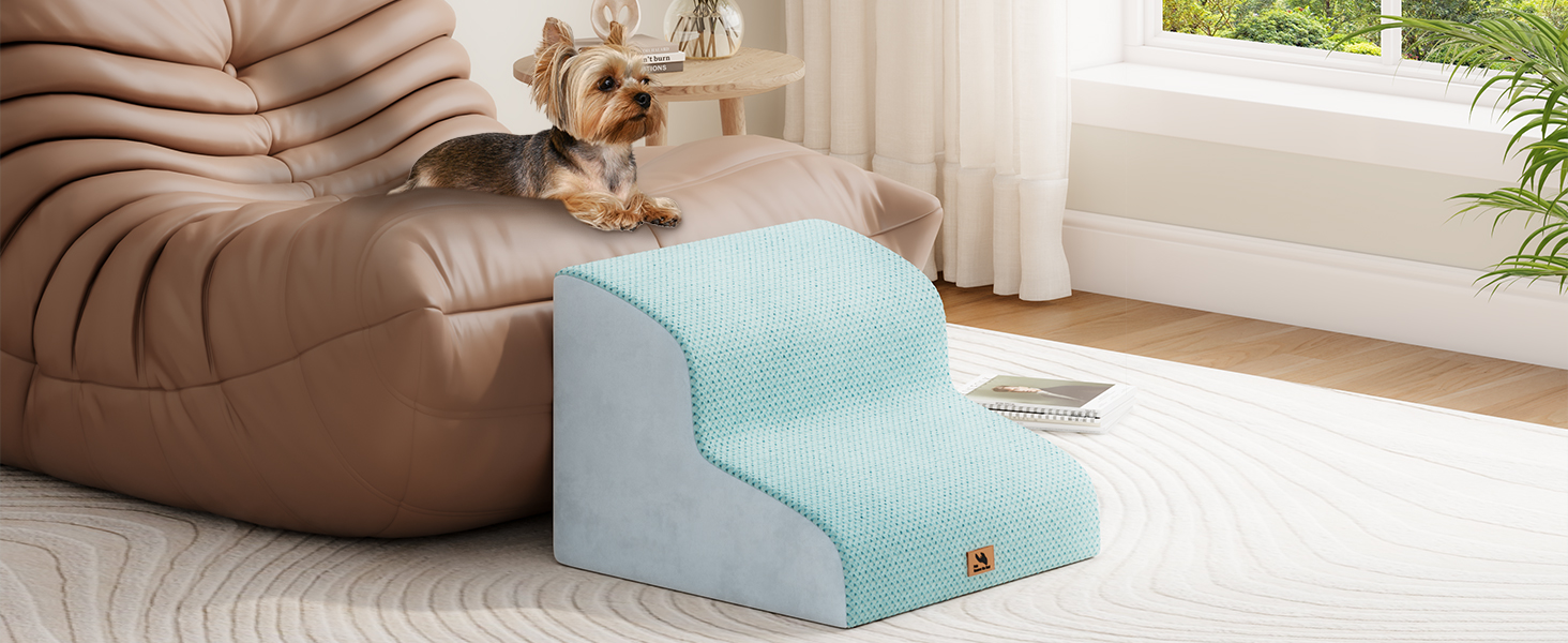 Сходинки для собак та котів, 3 ступені, 40 см, сірі (блакитні), миються, протиковзкі