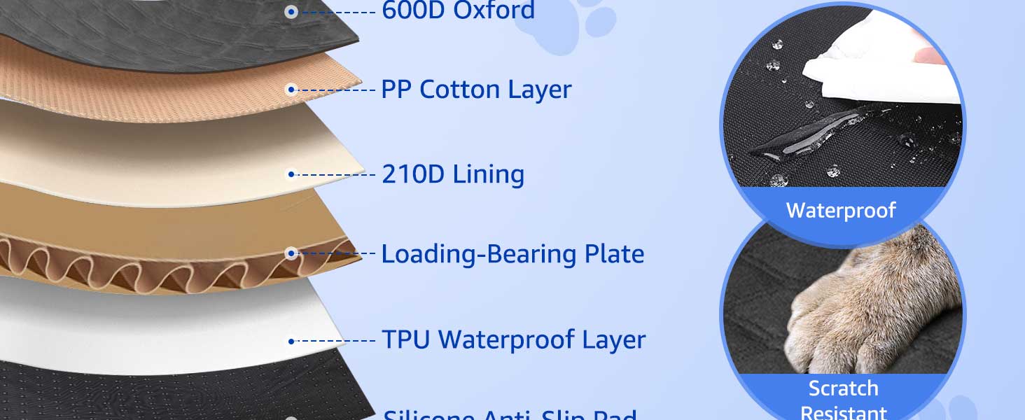 Автоматичний килимок для собак Nobleza з жорсткою основою, 164x131 см, чорний. Захист заднього сидіння авто, вологостійкий, антиковзкий, універсальний розмір