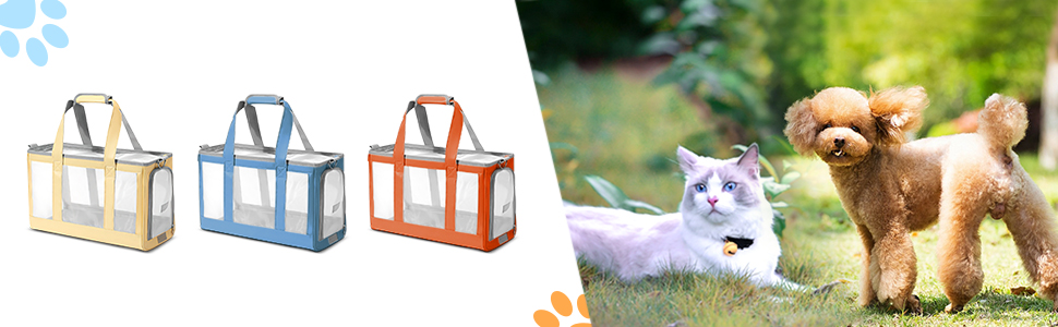 Транспортна сумка для собак та котів ALLSOPETS - дихаюча переноска для цуценят та котів, знімний килимок, сумка для подорожей, кемпінгу та прогулянок, блакитна
