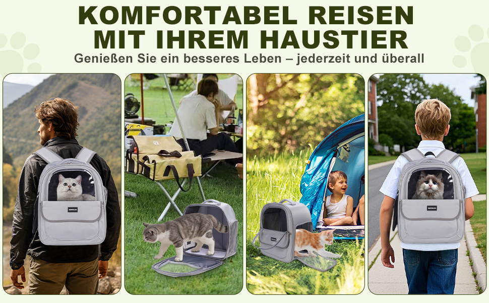 Рюкзак для кота/собаки до 7 кг, дихаючий, з сіткою та страхувальним ремінцем – водовідштовхувальне оксфордське полотно, складаний, для подорожей, ветеринара (сірий)