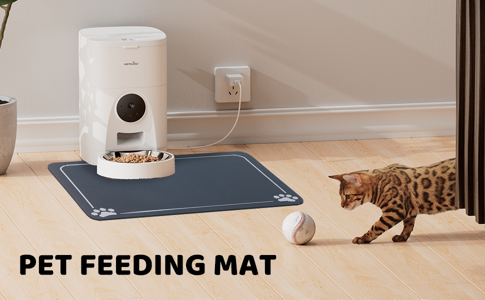 Німецька килимок під миску для собак та котів, чорний, 40x60 см, неслизький, швидковисихаючий, легко миється