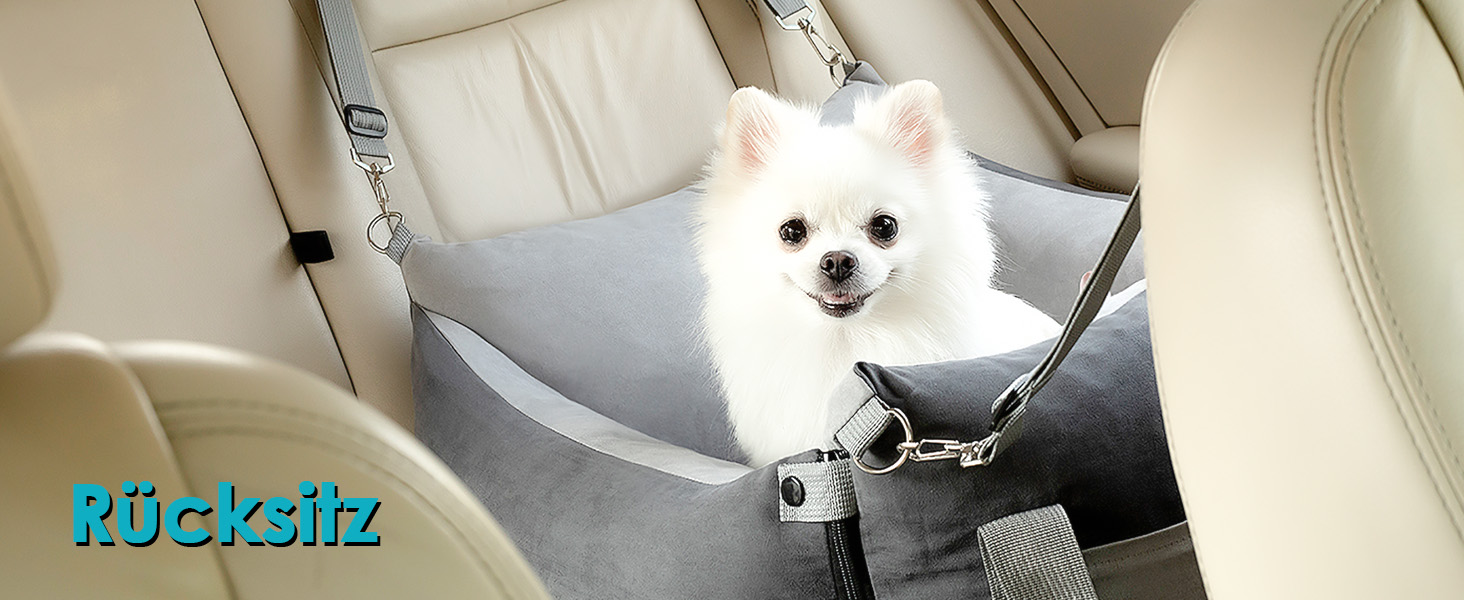 Автомобільний лежак для собак маленьких та середніх порід (до 15 кг), з висувним лежаком, знімний та миючий, з кишенями та ременем безпеки, зелений. Лежак для собак у машину (сірий).