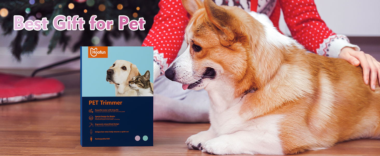 Машина для стрижки собак та котів Hoofun 4-в-1, бездротова, водонепроникна IPX7, професійна, з 4 насадками, для собак, котів, кроликів (рожева)