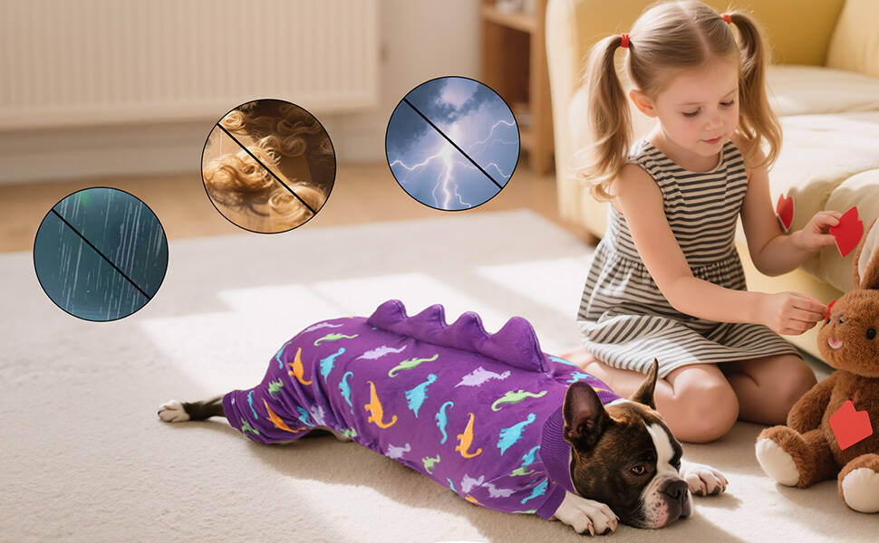 Костюм динозавра для собак CuteBone, піжама з еластичного спандексу, кристанового оксамиту, тепла та м'яка одежда для маленьких собак, теплий халат для домашніх тварин, COSP01S-DE S