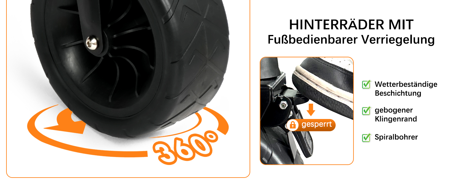 Візок для собак Snagle Paw з заднім люком та рампою, великий, складний, для великих та середніх собак, з регульованою ручкою та стоянковим гальмом, 4 колеса для прогулянок, джоггінгу, подорожей, до 90 кг, чорний/помаранчевий