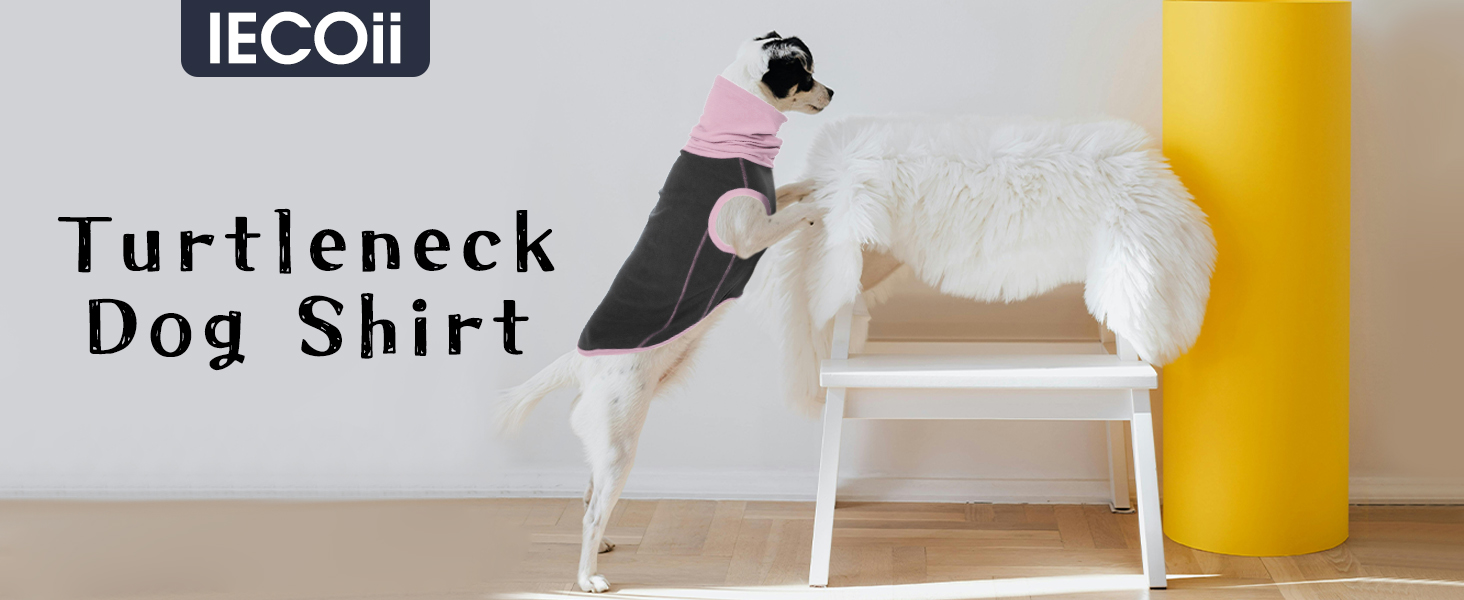Пуловер для собак IECOii: теплий флісовий пуловер, сорочка, жилетка для собак, сірий колір, розмір L (обхват грудей 48 см)