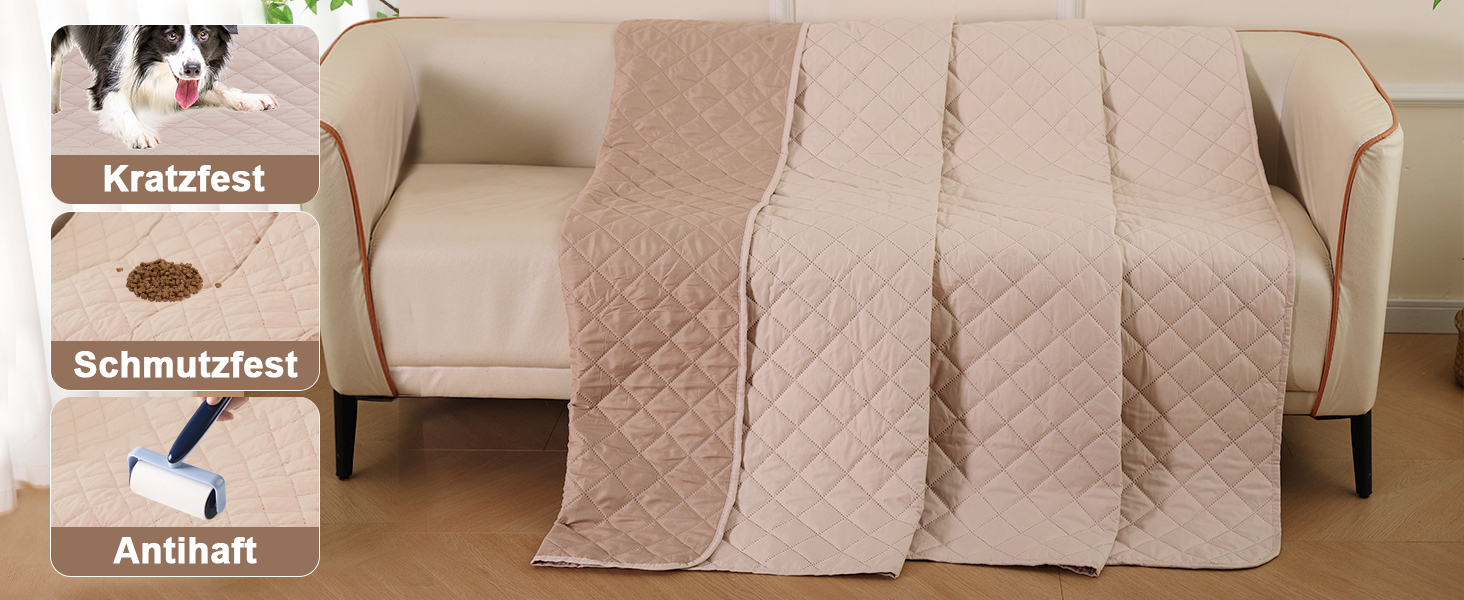 Водонепроникний килимок для собак на диван, ліжко та в авто - котячий килимок, захист дивану/ліжка від подряпин, двосторонній, миючий, ідеальний для великих/маленьких собак (Рожевий, 203x152 см)