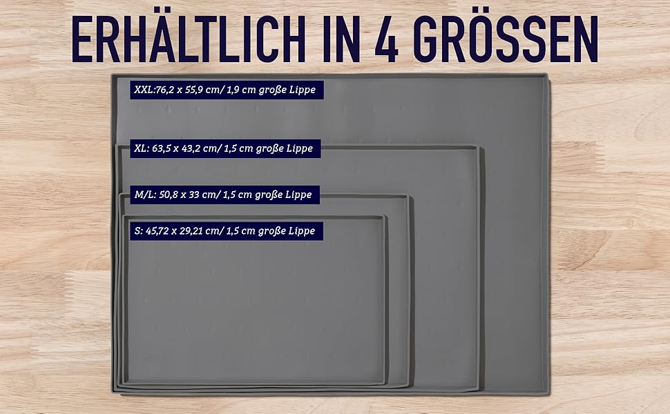 Килимок під миску для котів та собак Leashboss Spritzmatte Medium/Gross, 51 x 33 см, Marine (Морський)
