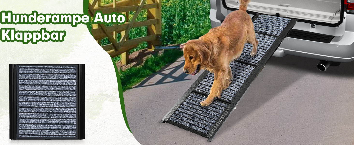 Рампа для собак у машину, складана, 160 см, з антиковзким покриттям, для легкових автомобілів, вантажівок та SUV, до 90 кг