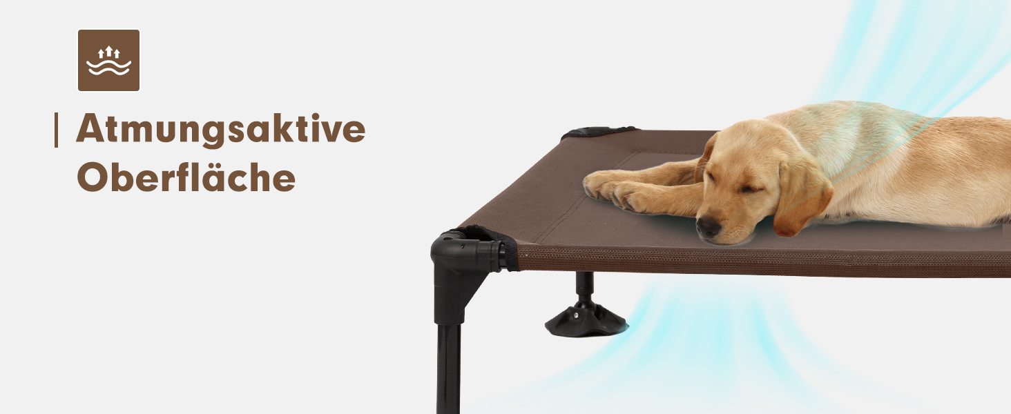 Лежанка для собак Snagle Paw з дахом, піднятий дизайн - стабільне ліжко для собак з антиковзними ніжками, широка тінь - водонепроникна для великих собак, для дому/на вулицю, кемпінг та сад, коричнева, 106 x 84 x 76 см