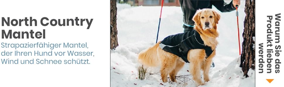 Водонепроникна куртка для собак Kurgo North Country з підкладкою та світлодіодним освітленням, чорний, M EU
