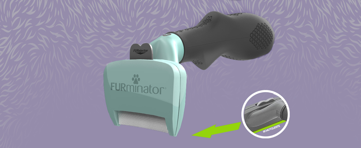 FURminator для котів S, для довгошерстих порід - скребок для вичісування підшерстка, екологічна упаковка