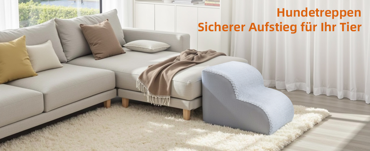 Сходинки для собак KSIIA, 3 ступені, 40 см, сірі. Сходи для собак та котів до ліжка, дивану, машини. Розмір 40x57x40 см