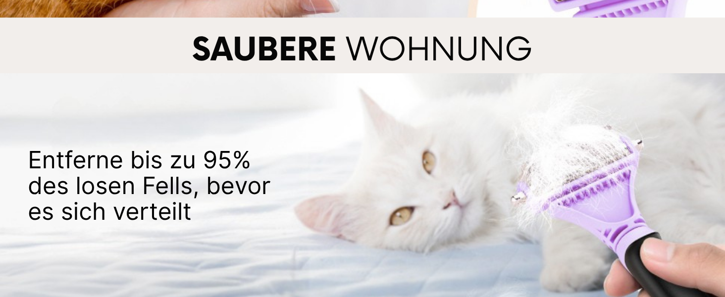 Щітка для котів Pretty Paw® для видалення шерсті, масажна підшерсткова щітка, для довгошерстих та короткошерстих котів, проти ковтунів, лаванда, нова!