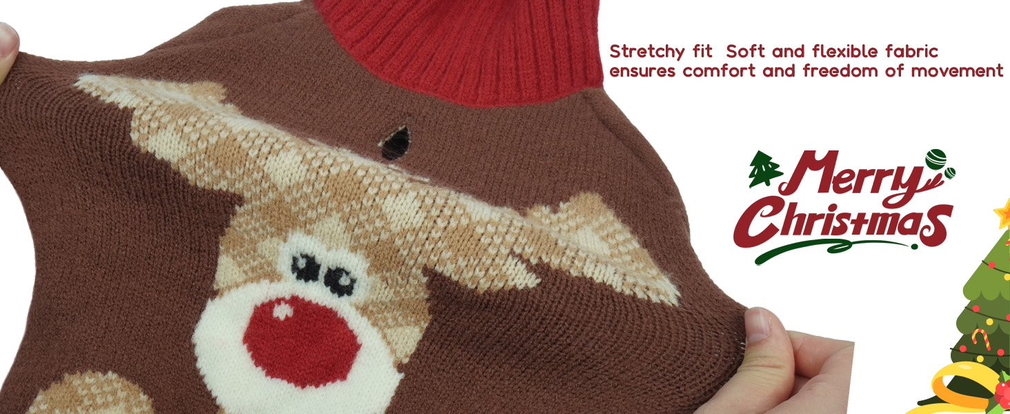 Теплий рожевий пуловер для собак на Новий рік з отвором для шлейки, для мопсів, французьких бульдогів, цвергшнауцерів, розмір L