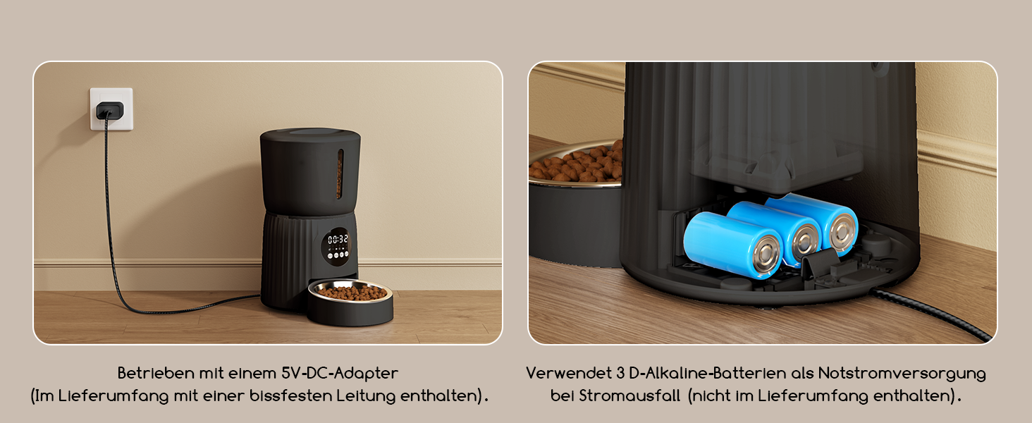 Автомат годівлі для котів Faroro 4L, програмований, з контролем порцій, 10 сек. голосових повідомлень, чорний