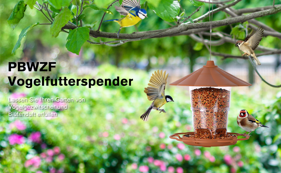 Кормушка для птахів на підвіску, 820 мл, складана, вологостійка, пластикова, для балкона та саду (колір: коричневий)