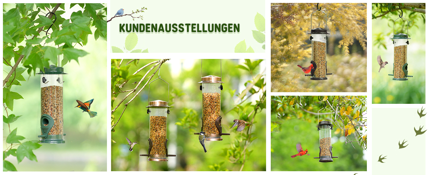 Годівниця для птахів Urban Deco з 2 годівницями, зелена (2 шт.)