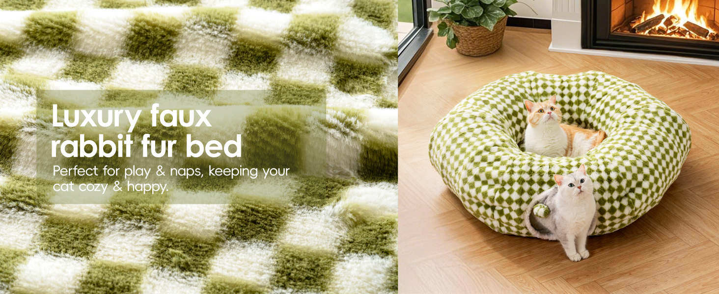 Туннель для котів MewooFun, 90 см, з м'яким лежаком, інтерактивна іграшка для котів, складаний, багатофункціональний