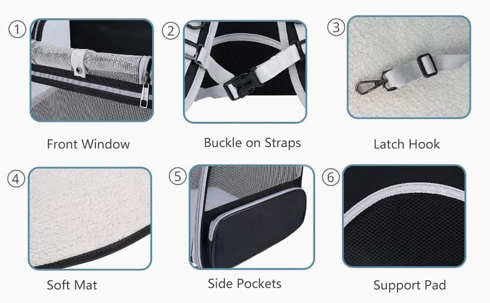 Рюкзак для собак та котів PETCUTE, рожевий, до 7 кг, дихаючий, складний, для подорожей, кемпінгу, схвалений авіакомпаніями