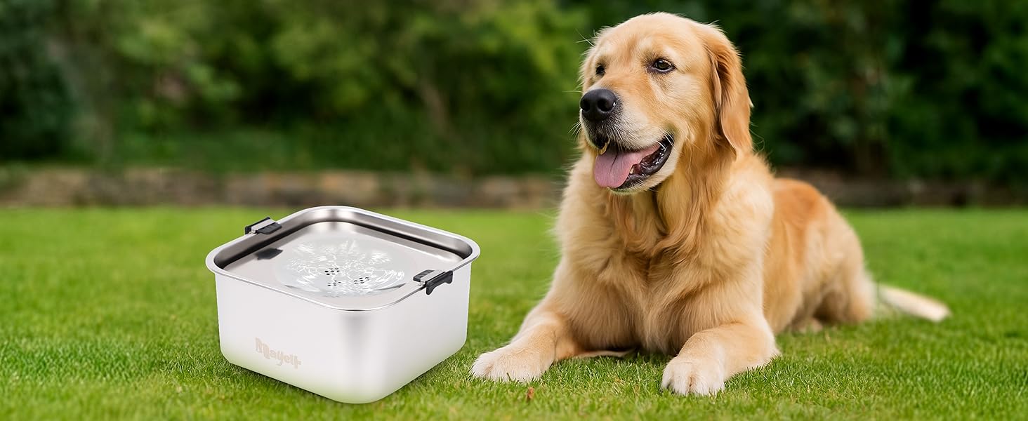 Миска для собак Nayelf 3L без обливання, з нержавіючої сталі 304, з антиковзним дном, для великих та середніх собак, придатна для миття в посудомийній машині