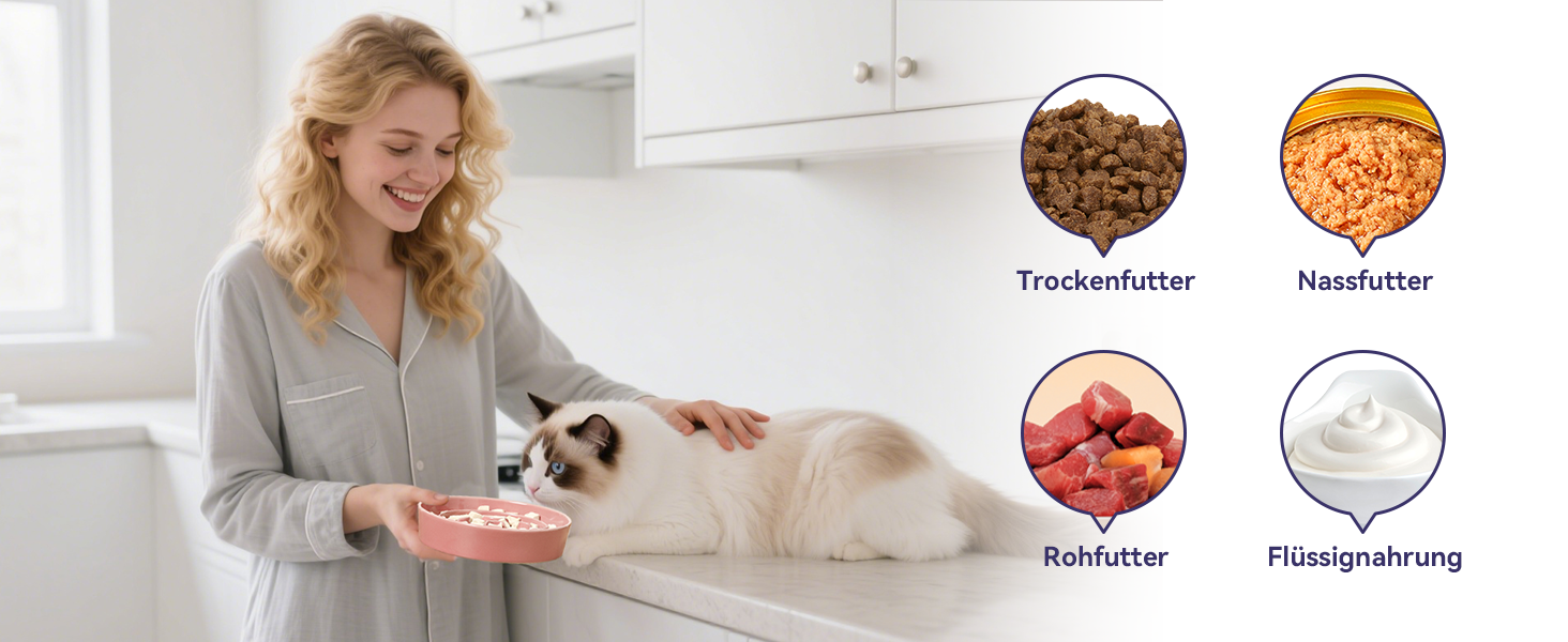 Керамічна годівниця для собак маленьких порід з антислизьким дном - годівниця для собак та котів - підходить для сухого та вологого корму - фіолетовий колір - 180г, маленька