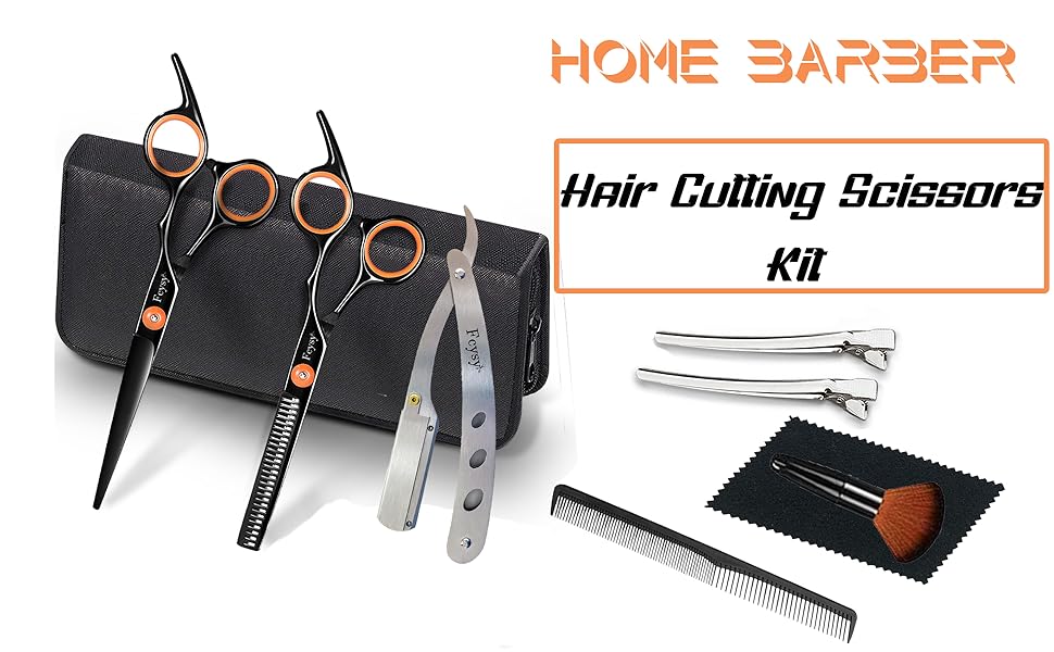 Професійний набір перукарських ножиць для стрижки волосся: перукарські ножиці, ножиці для філірування, ножиці для дітей та тварин, золотий (оранжево-чорний, 10 шт.)