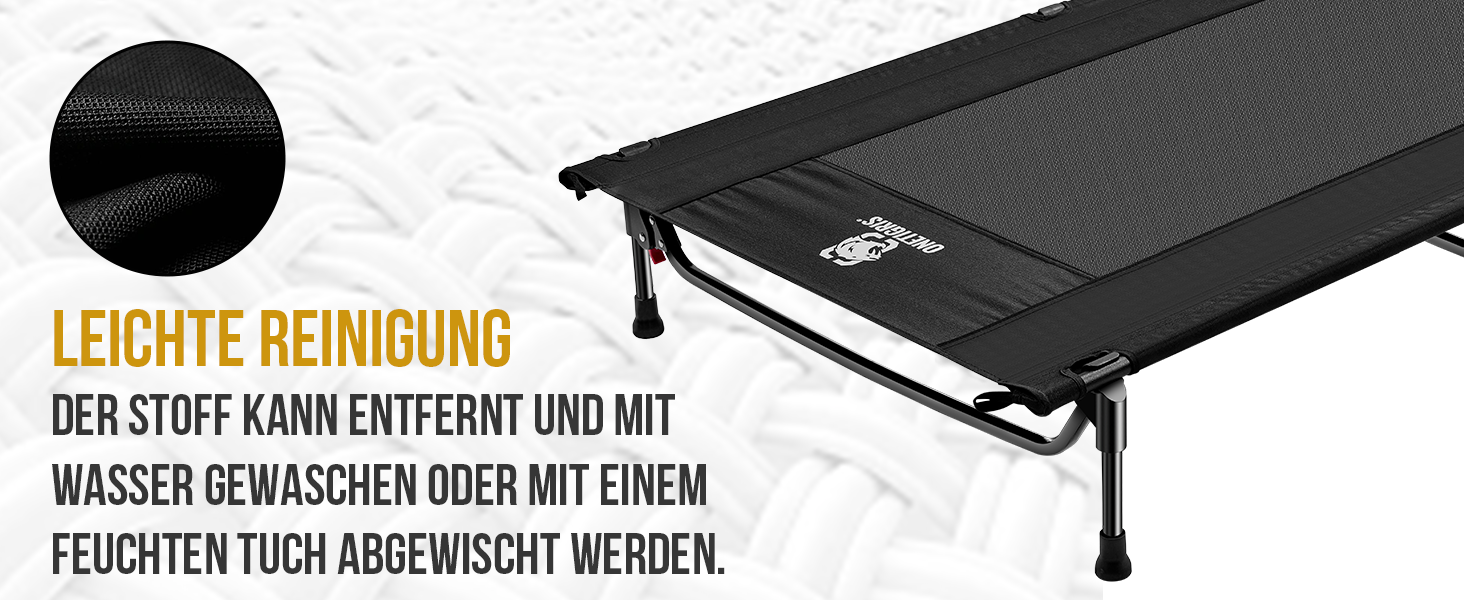 OneTigris лежанка для собак Outdoor, піднята лежанка 21 см, 130x70 см, зручна та дихаюча, міцна, легко миється, для кемпінгу, чорна L