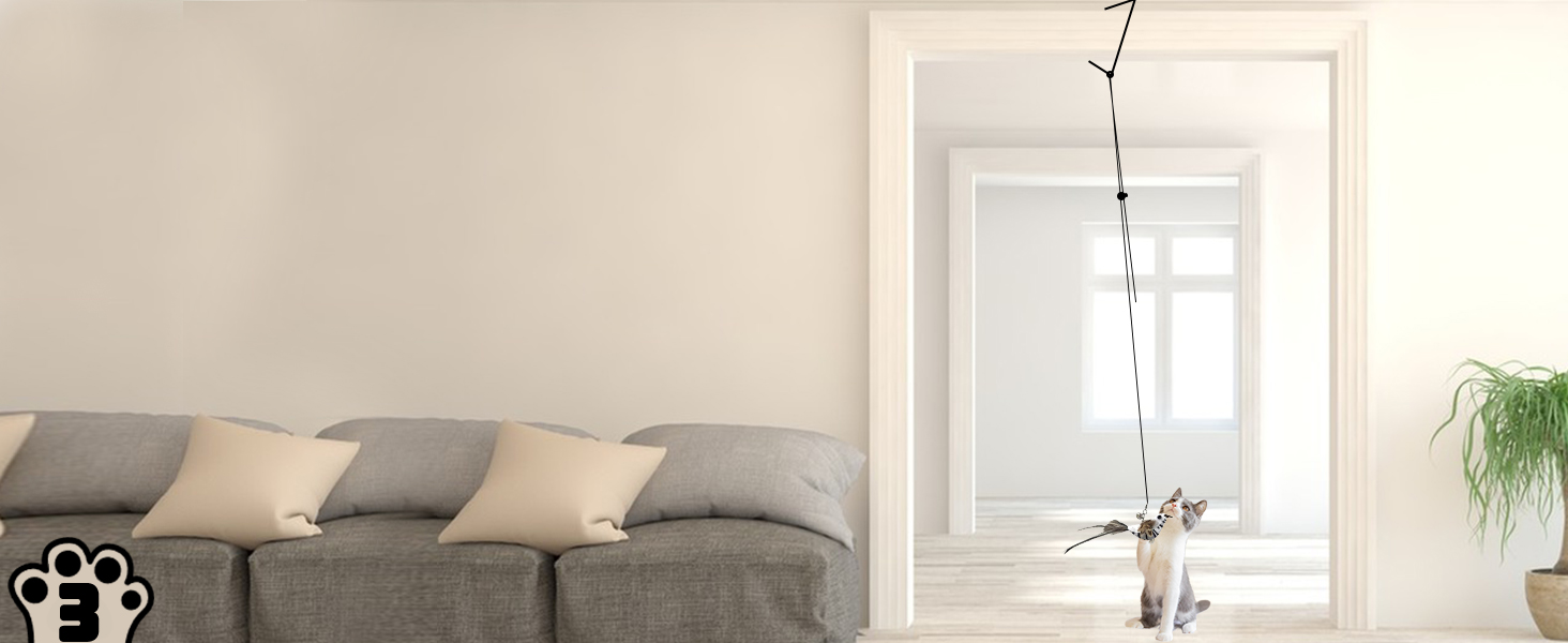 Інтерактивна іграшка для котів CUUOOT 7-в-1: джиґлер, іграшка-пір'їнка, катенок, мотузка для кусання, набір з котячою м'ятою.