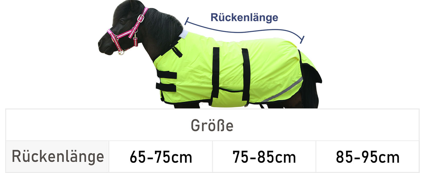 Gallopoff Зимова попона для поні, 300D, 150 г/м², водонепроникна, дихаюча, для поні, лошат, міні- та карликових коней, жовта, 65-75 см