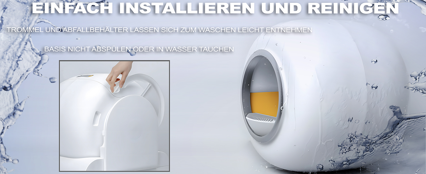 Автоматичний лоток для котів XQDKoon з самоочищенням, 65L+9L, з 5 мішками для сміття та килимком, керування через додаток