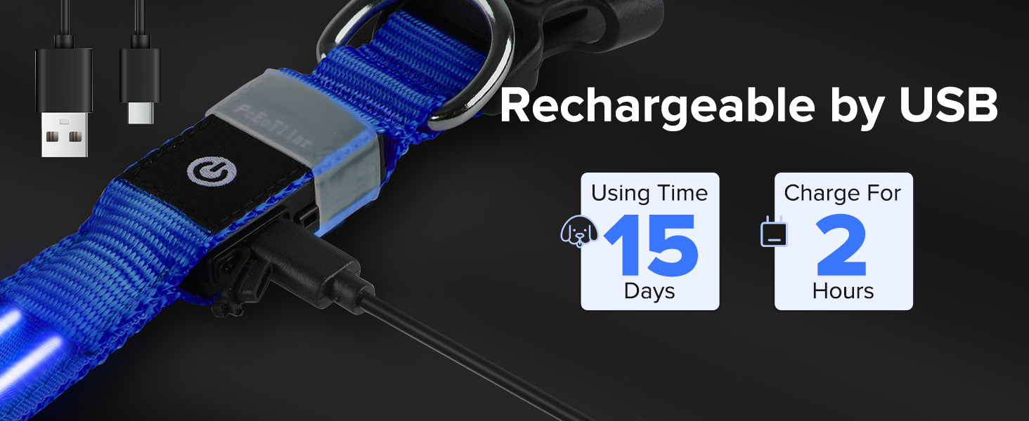 Світлодіодне нашийник для собак Leuchthalsband - світловий нашийник для собак, водонепроникний, 3 режими світіння, підходить для собак маленьких, середніх та великих порід