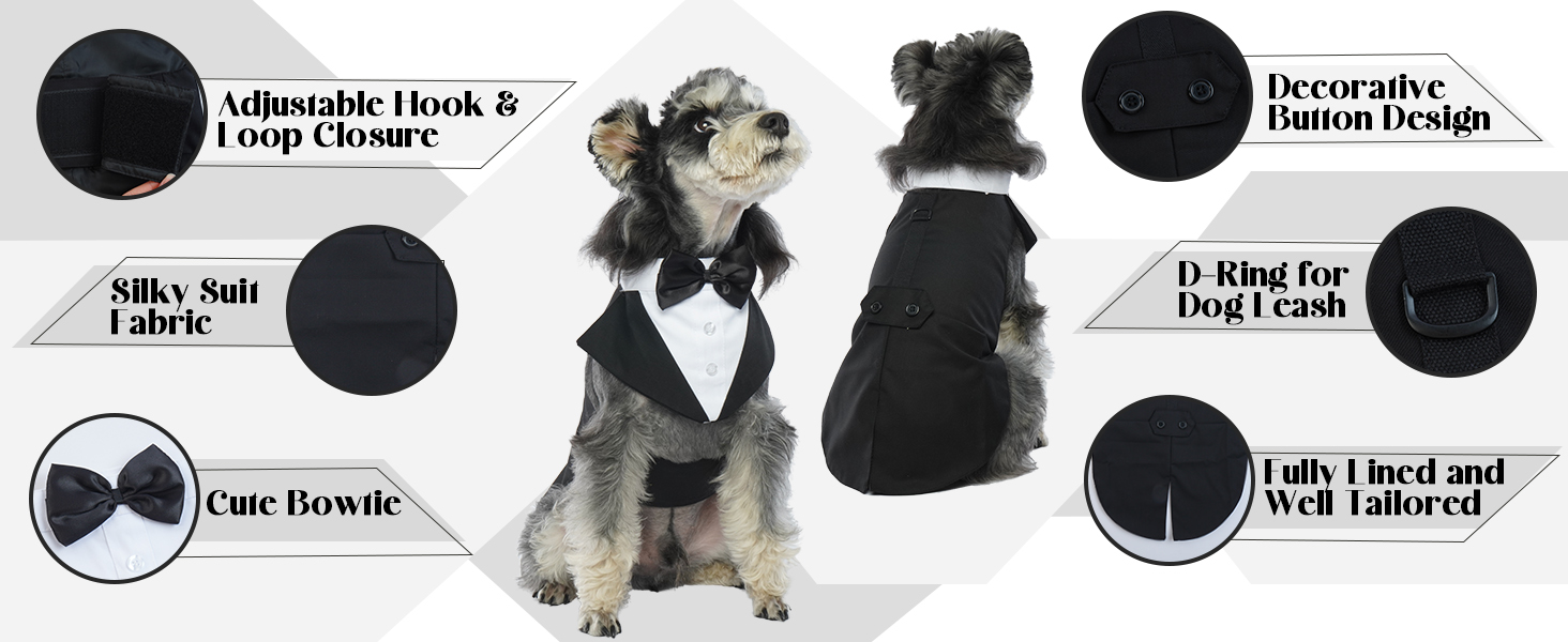 Костюм для собак - святковий набір: смокінг та різдвяний костюм (чорний, XL)
