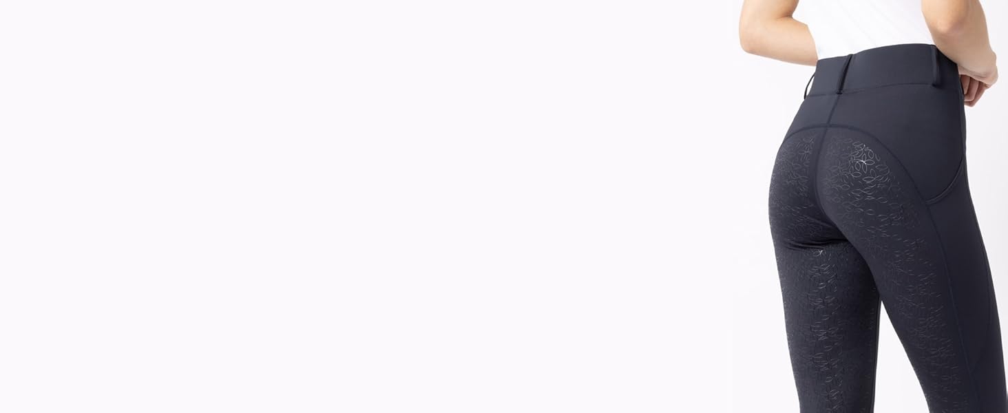 Легінси для верхової їзди HORZE DEA, чорні, з повним сидінням та кишенею для телефону, 40 розмір