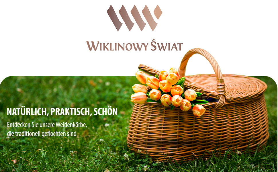 Плетене ліжко для собак та котів Wiklinowy Świat - ліжко з ротангу для домашніх тварин, 66x47x15 см, з коричневим подушкою в крапку