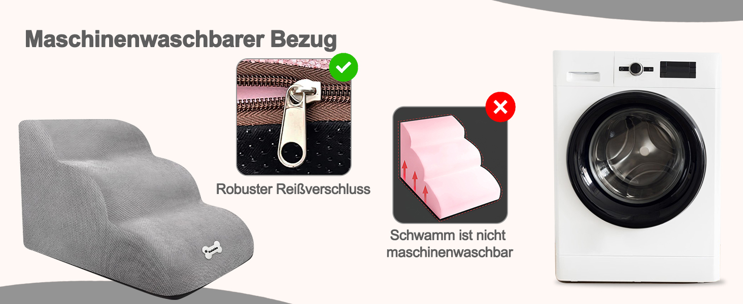 Сходинка для собак Galatée: м'яка, зручна, знімний чохол на блискавці, для легкого підйому, сірого кольору