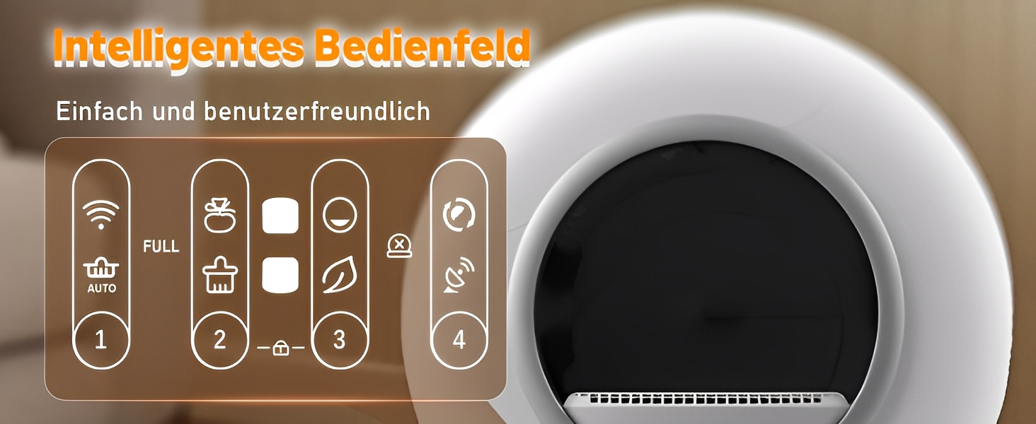 Автоматичний лоток для котів великого розміру з самоочищенням, 65л + 9л, з керуванням через додаток, низький вхід, видалення запаху, для кількох котів