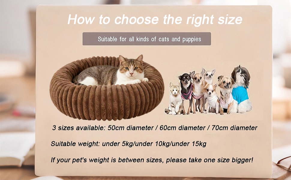 М'яке ліжко для домашніх тварин: ліжко для собак, ліжко для котів, кругла форма, пончик, корзина для собак, подушка для котів, ліжко для кошенят, тепле місце для сну, сірий колір, діаметр 60 см