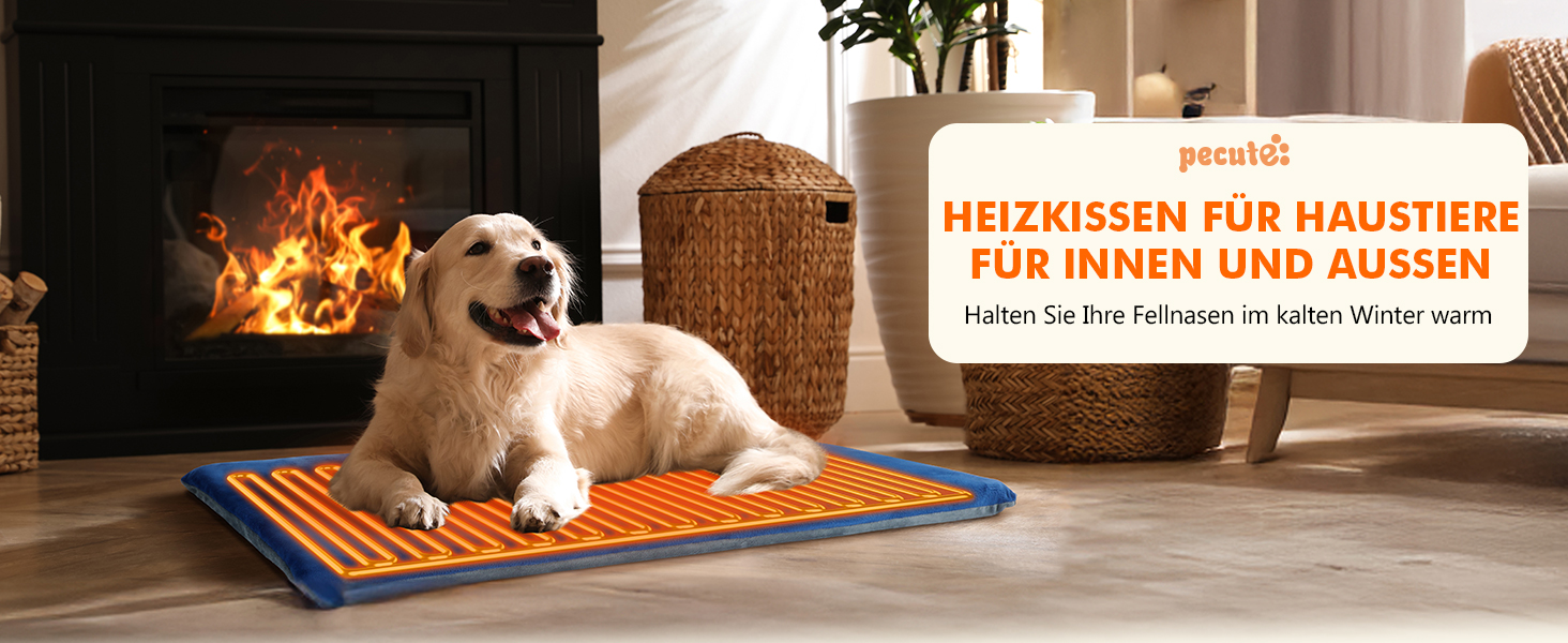 Електричний килимок для домашніх тварин Pecute - нагрівальний килимок для собак і котів з постійною температурою (M, 40x50 см)